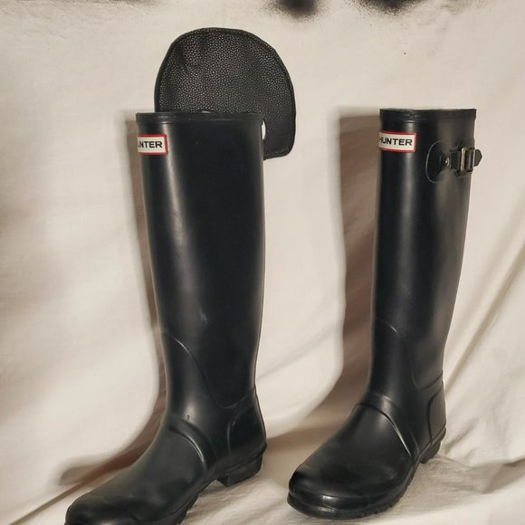 Hunter Original Tall Rain Boots Black Matte SzUS9/UK7/EU40-41 - Picture 8 of 11
